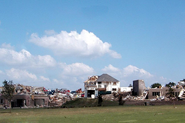 An ICF home withstands a direct hit...